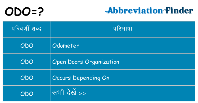 odo का क्या अर्थ है