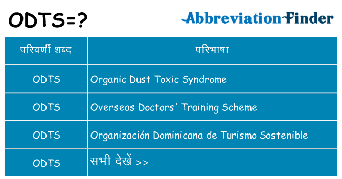 odts का क्या अर्थ है