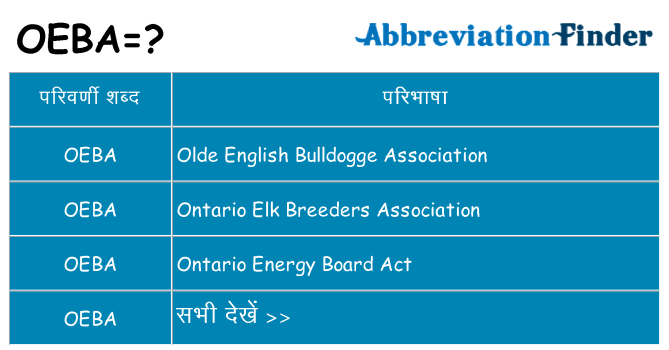 oeba का क्या अर्थ है