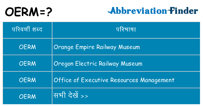 oerm का क्या अर्थ है