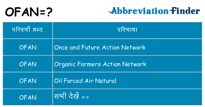 ofan का क्या अर्थ है