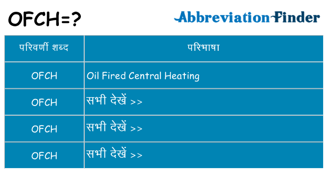 ofch का क्या अर्थ है