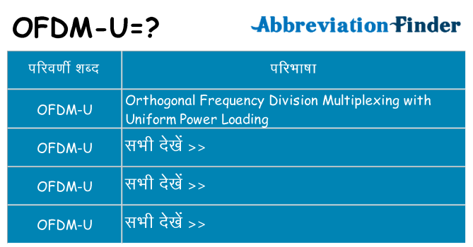 ofdm-u का क्या अर्थ है