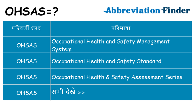 ohsas का क्या अर्थ है