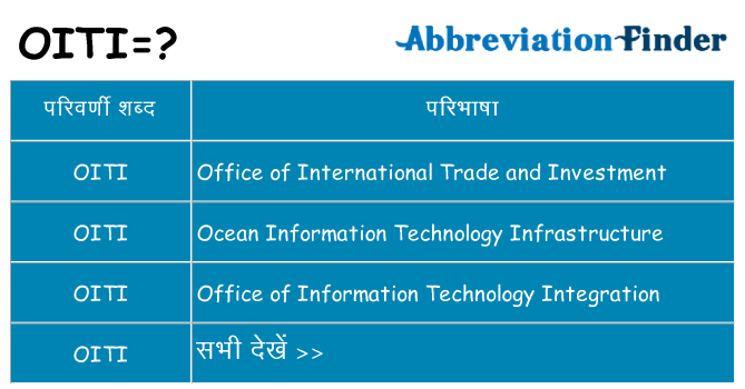 oiti का क्या अर्थ है