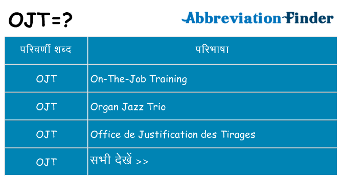 ojt का क्या अर्थ है