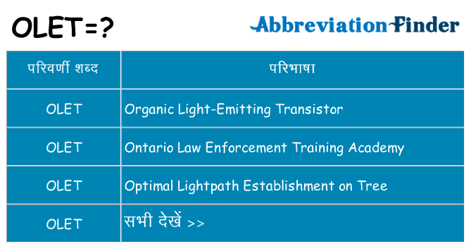 olet का क्या अर्थ है
