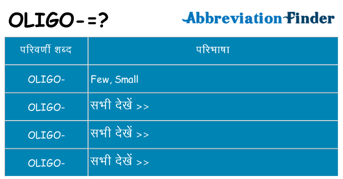 oligo का क्या अर्थ है
