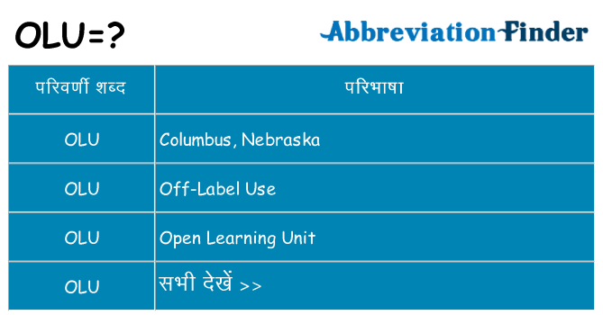 olu का क्या अर्थ है