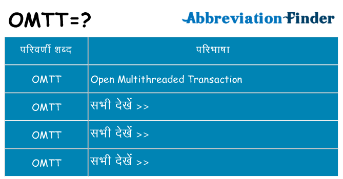 omtt का क्या अर्थ है