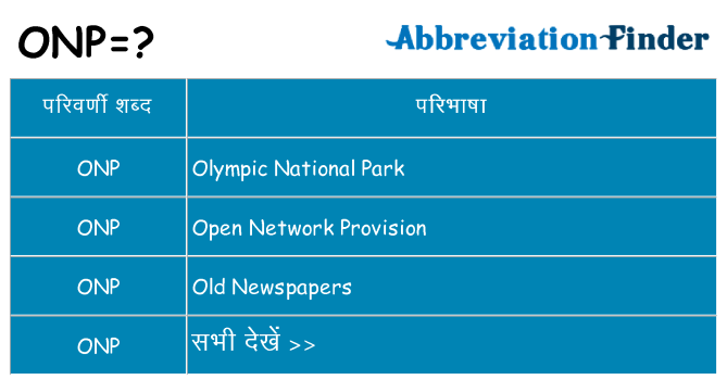 onp का क्या अर्थ है