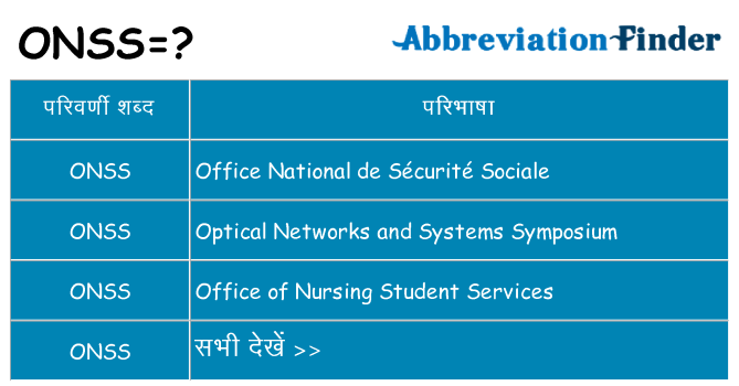 onss का क्या अर्थ है