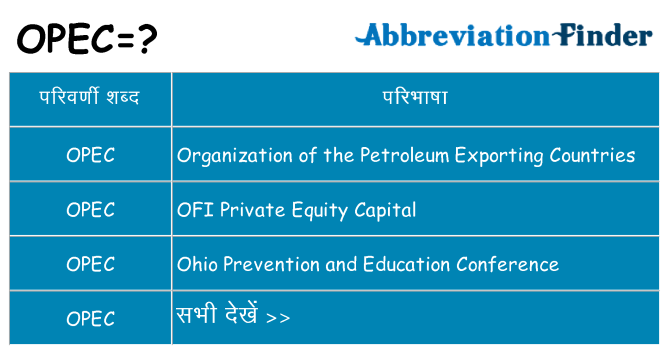 opec का क्या अर्थ है