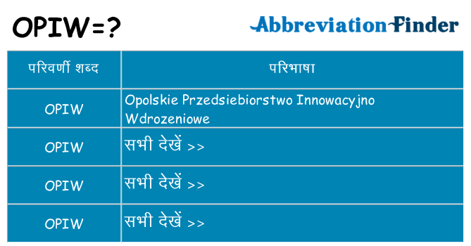 opiw का क्या अर्थ है
