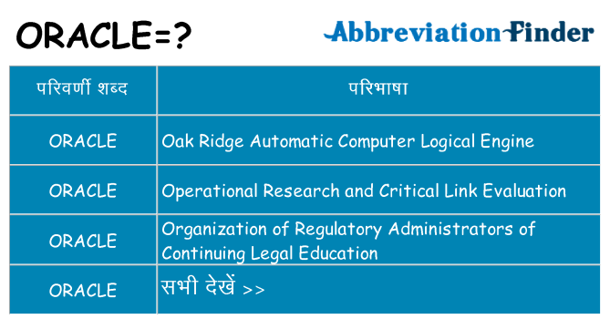 oracle का क्या अर्थ है