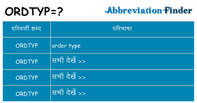 ordtyp का क्या अर्थ है