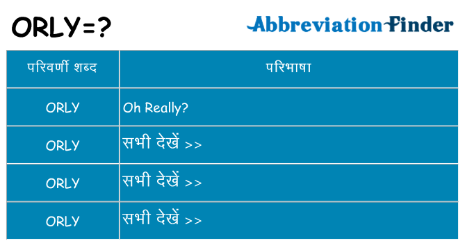 orly का क्या अर्थ है