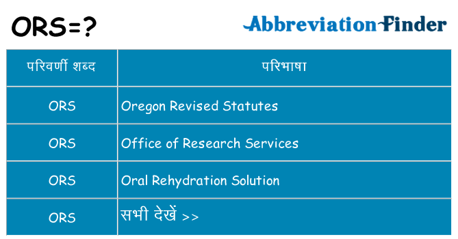 ors का क्या अर्थ है