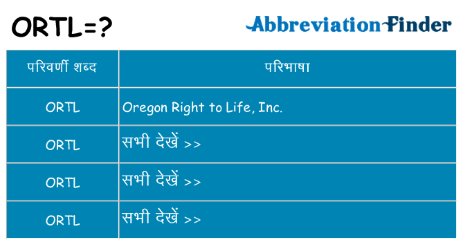 ortl का क्या अर्थ है