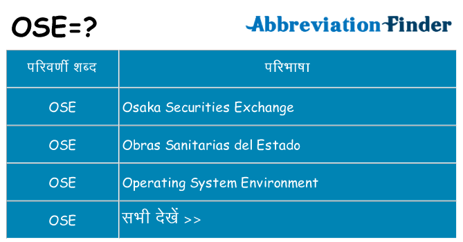 ose का क्या अर्थ है