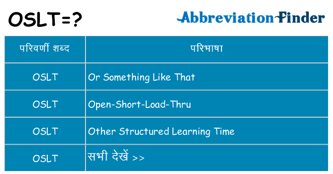 oslt का क्या अर्थ है