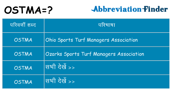 ostma का क्या अर्थ है