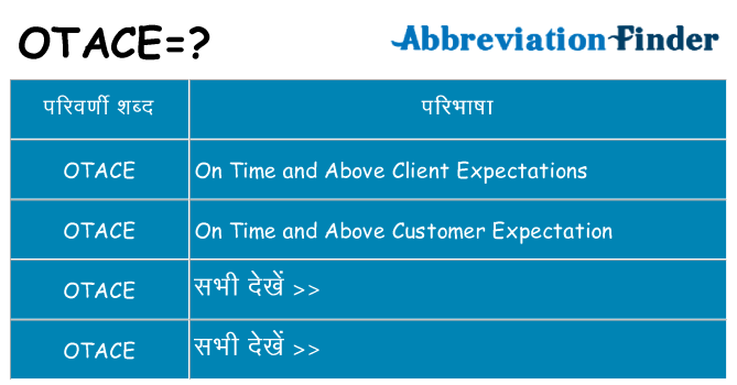 otace का क्या अर्थ है