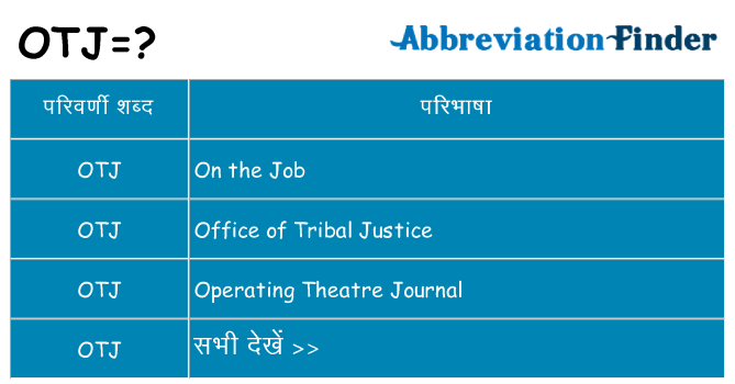 otj का क्या अर्थ है
