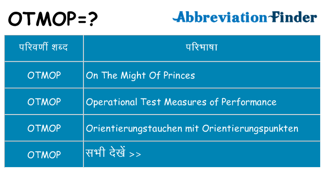 otmop का क्या अर्थ है