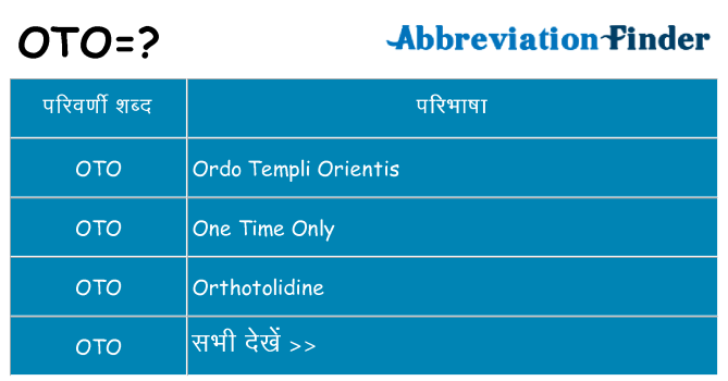 oto का क्या अर्थ है