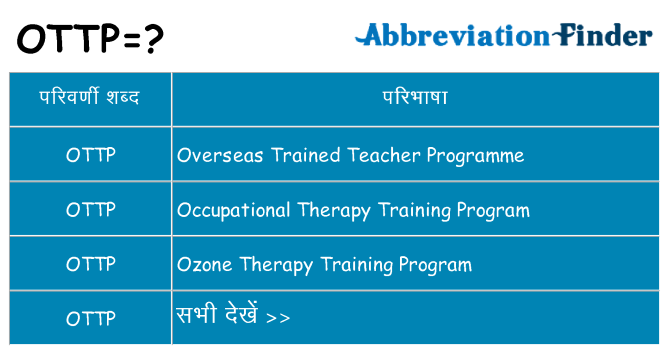 ottp का क्या अर्थ है