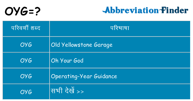 oyg का क्या अर्थ है