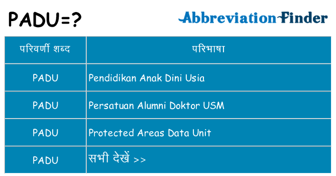 padu का क्या अर्थ है