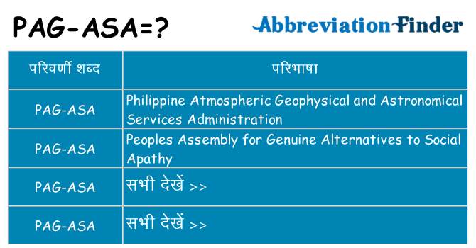 pag-asa का क्या अर्थ है