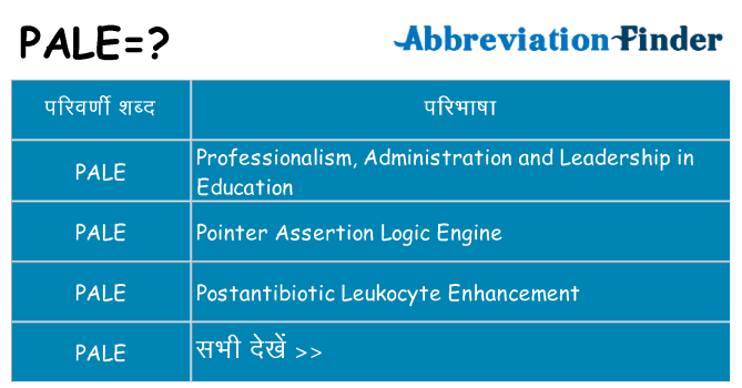 pale का क्या अर्थ है
