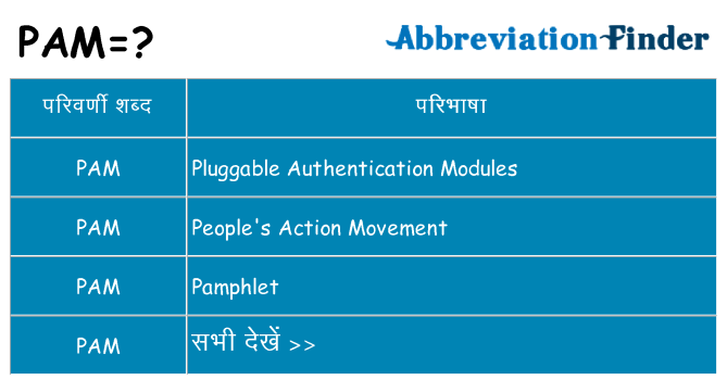 pam का क्या अर्थ है