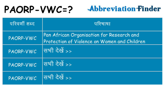 paorp-vwc का क्या अर्थ है