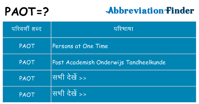 paot का क्या अर्थ है