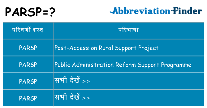 parsp का क्या अर्थ है