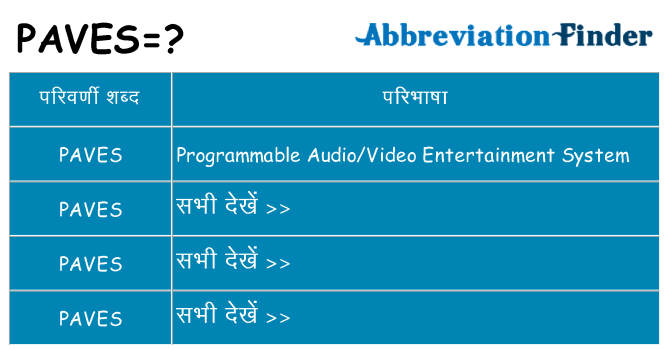 paves का क्या अर्थ है