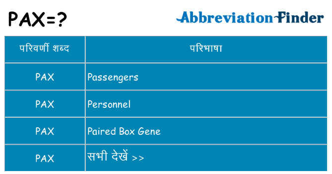 pax का क्या अर्थ है