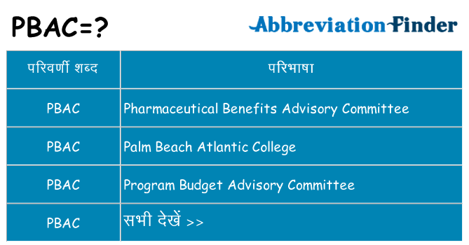pbac का क्या अर्थ है