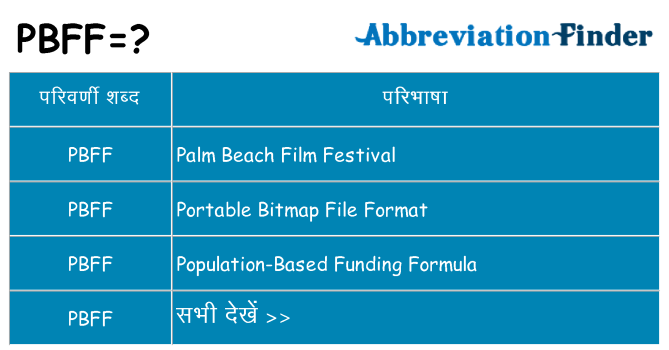 pbff का क्या अर्थ है