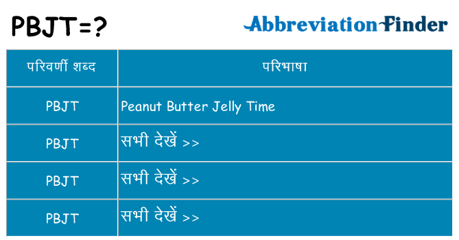 pbjt का क्या अर्थ है