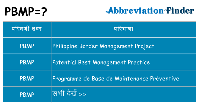 pbmp का क्या अर्थ है