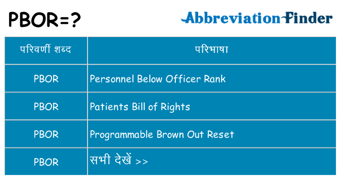 pbor का क्या अर्थ है
