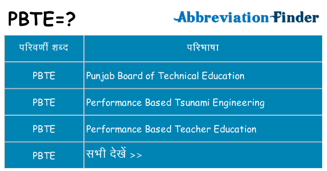 pbte का क्या अर्थ है