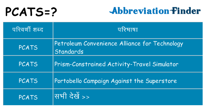 pcats का क्या अर्थ है