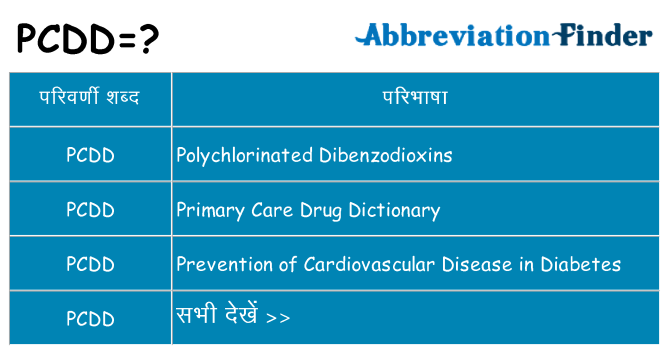 pcdd का क्या अर्थ है
