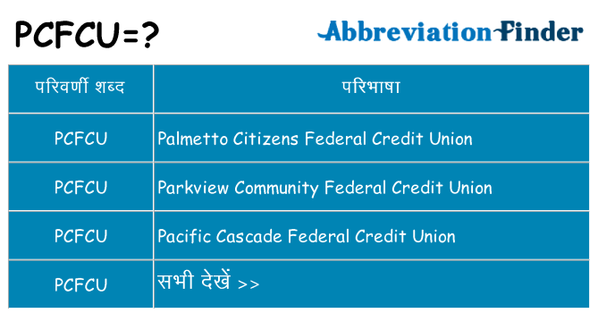 pcfcu का क्या अर्थ है